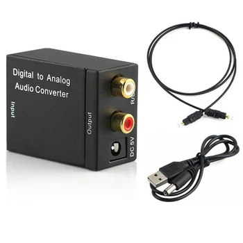 

Optical Cable Digital to Analog Audio Converter Adapter DAC 2.1CH Toslink Signal to Analog Audio Converter RCA for DVD