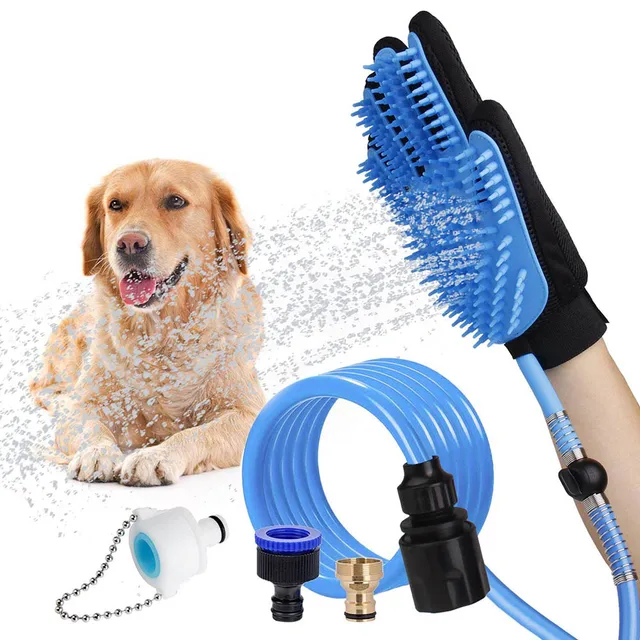 Pet Dog Bathing Tool Washing Glove Shower Kit Adjustable Bath Glove