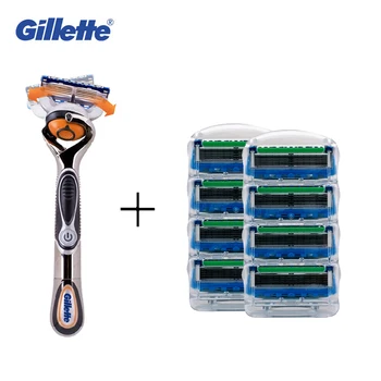 

Gillette Manual Razor Fusion Proglide Flexball 1 Holder + 9 Blades Men Shaving Razor For Face Care