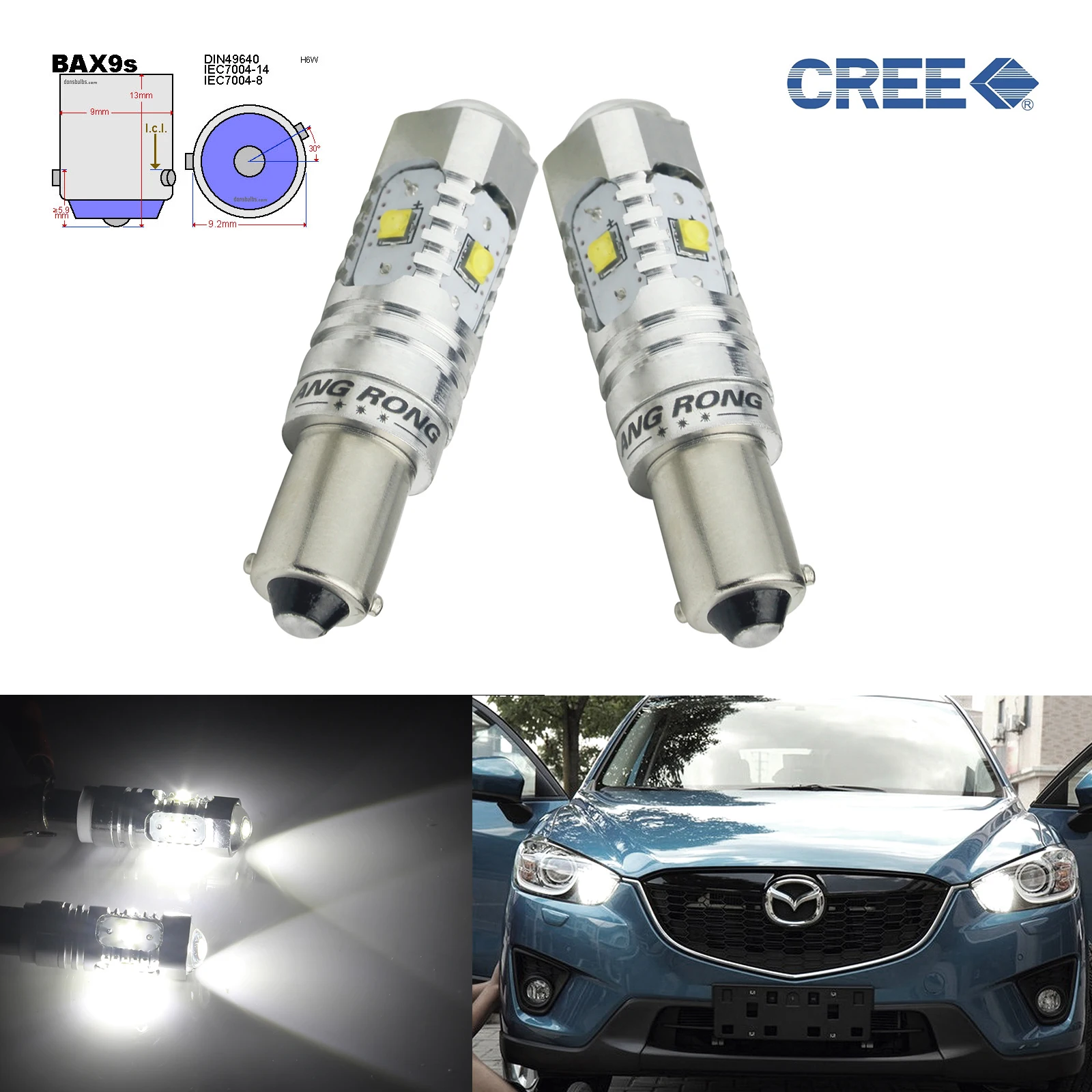 2 шт. BAX9s H6W лампа C REE LED 25 Вт боковая подсветка дневные ходовые огни DRL|Сигнальная