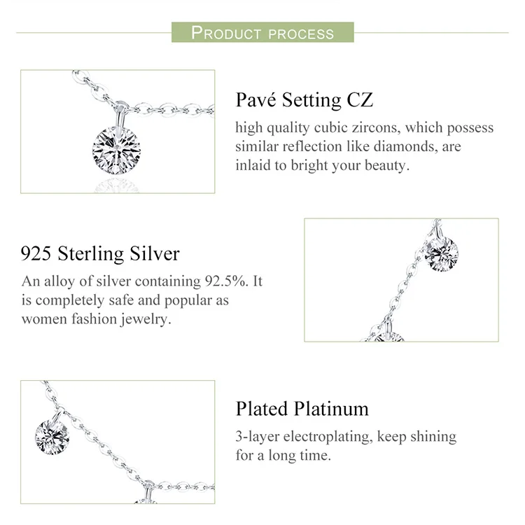 BISAER колье ожерелье 925 пробы серебро AAA круглый, прозрачный CZ металлический чокер цепочка Ожерелье для женщин модные аксессуары GXN299