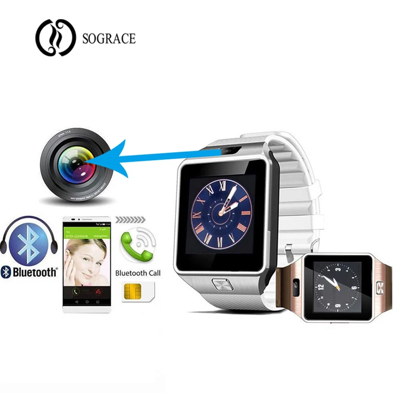 

2018 Smart Watch Digital DZ09 Men Bluetooth Smartwatch Camera Music Phone Call SIM TF Whatsapp For iPhone Android Sport Waches