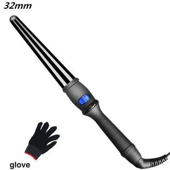 

Lcd Curlers Conical Curling Iron Single Tube Ceramic Glaze Pear Flower Cone Electric Hair Curly Hair General Voltage: 110-240