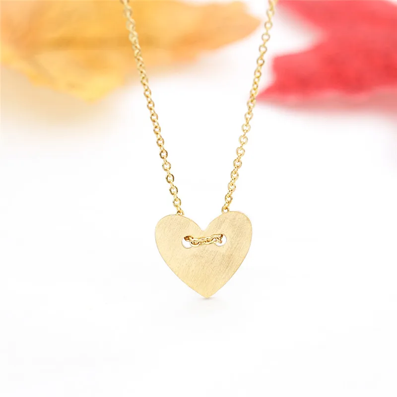 Wholesale Rose Gold Love Heart Necklace For Women Romantic Jewelry Stainless Steel Ketting ...