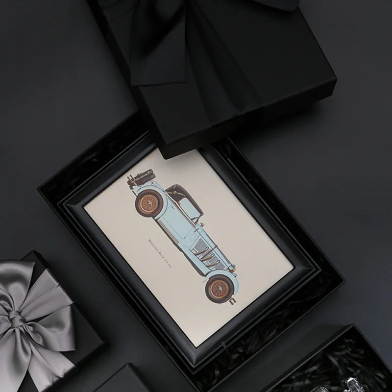 День рождения Свадебная подарочная упаковка коробка помада духи шарф роскошная коробка креативный черный с лентой подарок упаковка картонная коробка