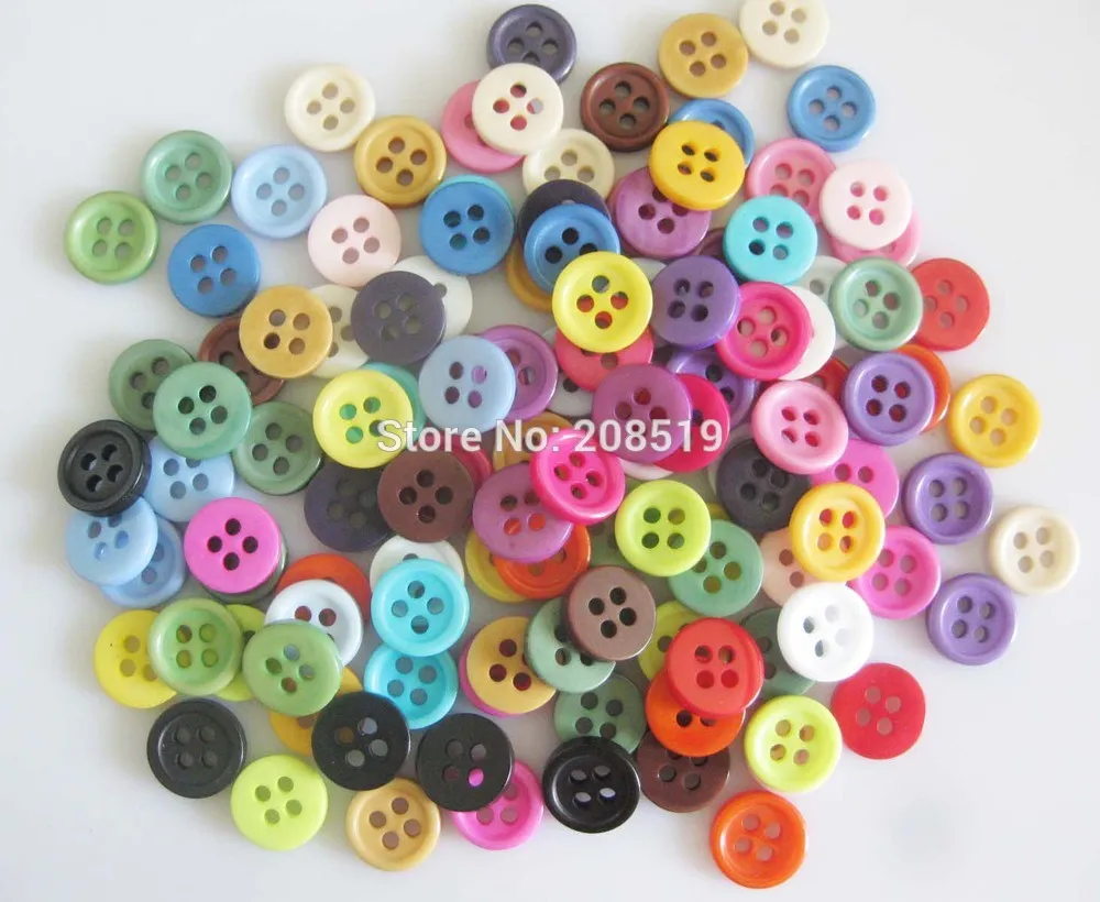 

NB0031 Colorful Resin buttons for craft Mix 200pcs randomly DIY scrapbooking button 8.5MM Sewing Accessory