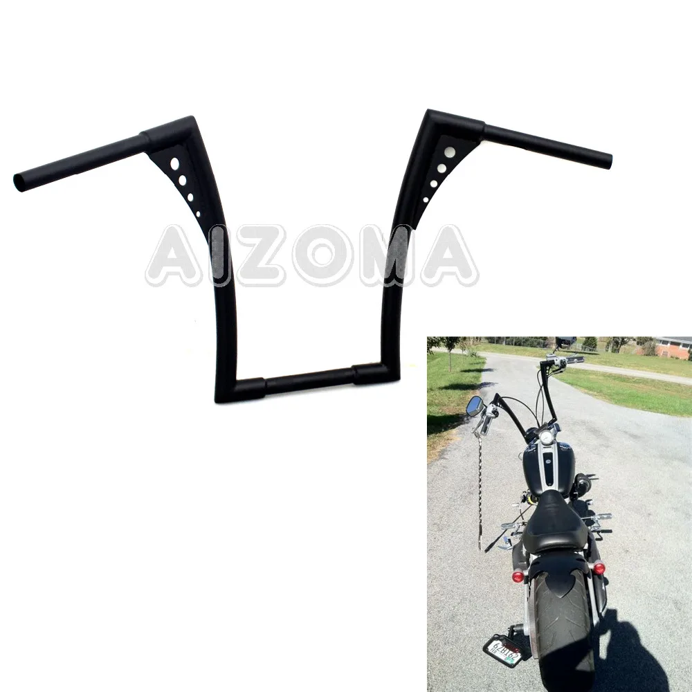 

Steel Motorcycle 16" Rise Ape Hangers Handlebars 1-1/4" Handle Fat Bar For Harley Dyna Touring Softail FLST FXST Sportster XL