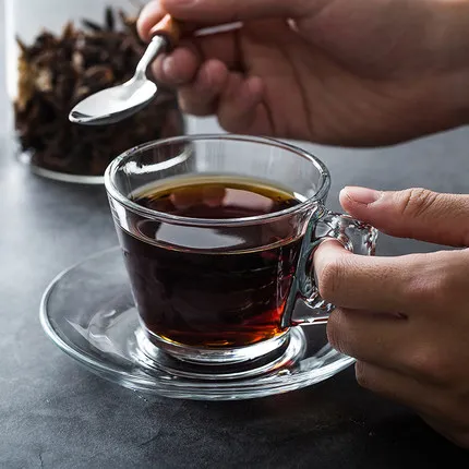 

Glass Coffee Cup Set Creative Personality Home European Style With Heat-resistant Small Coffee Mugs Cappuccino Afternoon Tea