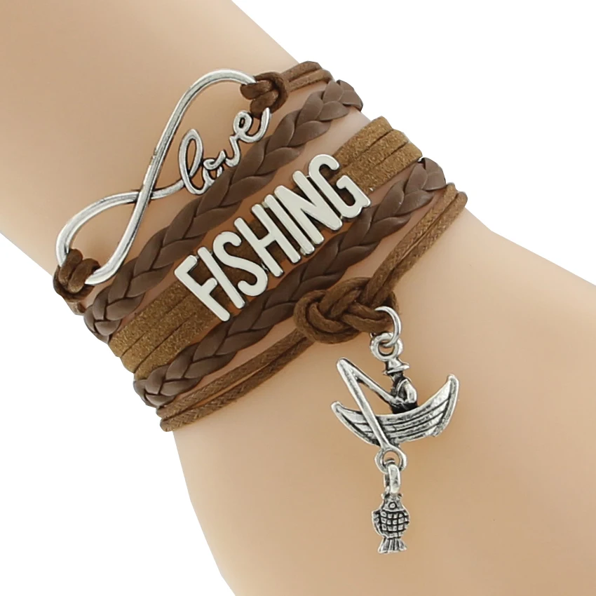 New Infinity Love Fishing Charm bracelets fishman Boat pendant fishing