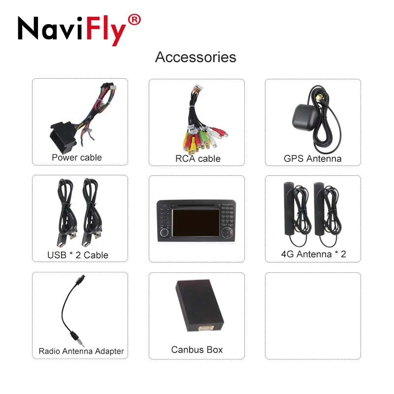 Perfect NaviFly 7 inch 2 din Android7.1 car dvd radio for Mercedes/Benz/ML ML350 L450 ML500/GL CLASS W164 GL320 GL350 GL420 car gps 4