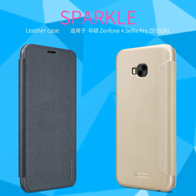 Nillkin Sparkle Leather Case для Asus Zenfone 4 селфи Pro (ZD552KL) флип чехол кожаный защитный телефон
