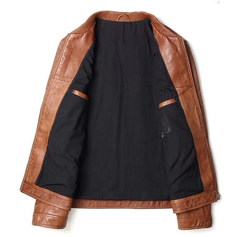 Excellent Abou Anbow Hand rubbing Turkish Cowhide Genuine Leather Jacket Mens Moto & Biker Short Model High-quality Overcoat Plus Suze 3