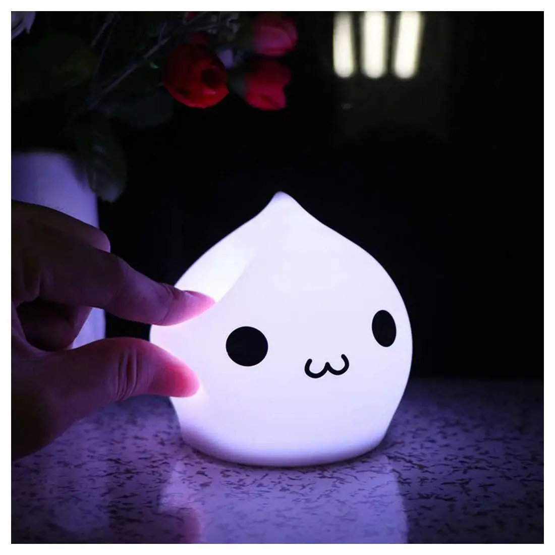 Water dripping lamp night Silicone Drop Night Light LED Multi-color Touch Sensor Bedside Table Lamp Christmas | Лампы и освещение
