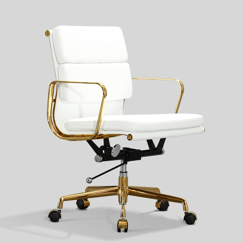 Модные Офисные стулья в стиле Луи для дома с простым подъемом и поворотом Imus Эргономика с золотым покрытием