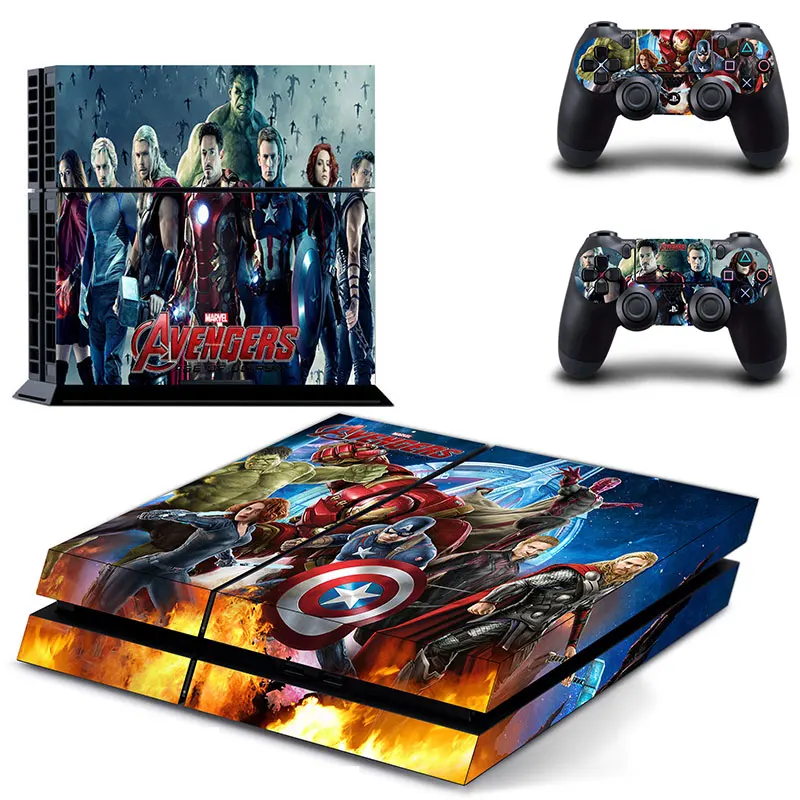 

Marvel Avengers PS4 Skin Sticker Decal for Sony PlayStation 4 Console and 2 Controller Skin PS4 Sticker Vinyl Accessory
