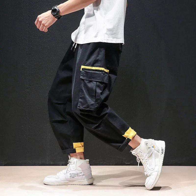 

Outdoor 2019 autumn winter cargo tactical trekking overalls hiking climbing hip hop multi pocket cotton teenagers pants men