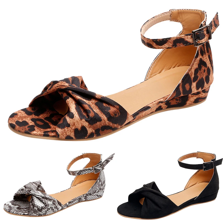 

2019 Women Sandals Fashion Gladiator Sandals Summer Female Ankle Strap Flat Sandals Rome Style Bowknot Shoes Sandalias Mujer P25