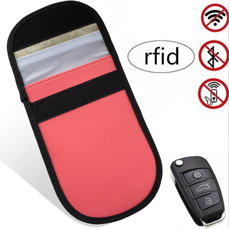 Сумка для ключей RFID, автомобильный карман, держатель, карман из искусственной кожи, 2 шт, 3,9*8,26 дюймов, Противоугонный набор