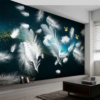 

Self-Adhesive Wallpaper Modern 3D Fantasy Feather Bird Photo Wall Mural Living Room Bedroom Home Decor Waterproof Canvas Sticker