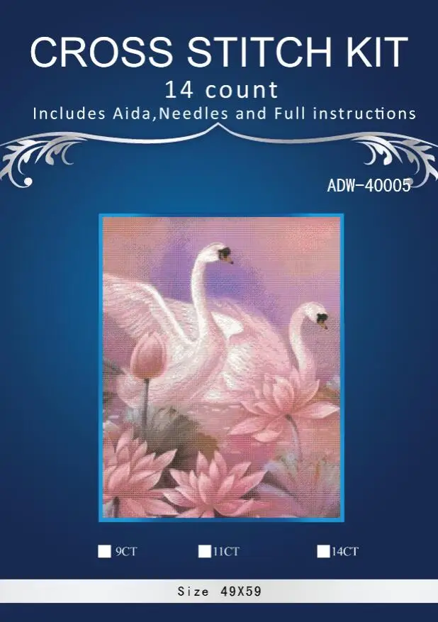 

Top Quality Beautiful Lovely Counted Cross Stitch Kit Similar DMC dim anchor. Cross stitch 14CT Unprinting swans lover