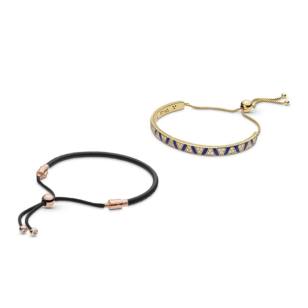 

925 Sterling Silver Bracelets Adjustable Size Basic Bracelets Rose Gold Buckle For Women Diy Jewelry