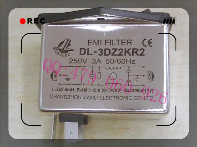

[ZOB] Jianli double fuse switch socket EMI power filter DL-3DZ2KR2 --5PCS/LOT