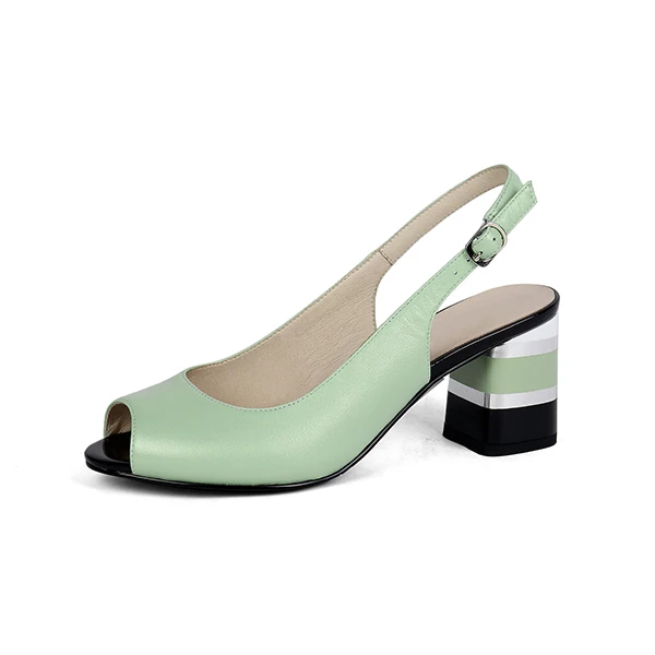 SOPHITINA/модные сандалии с закрытым носком; Высококачественная обувь из овечьей кожи с круглым носком; особый дизайн; разноцветная обувь; Новинка; Лидер продаж; босоножки; PC170 - Цвет: Green