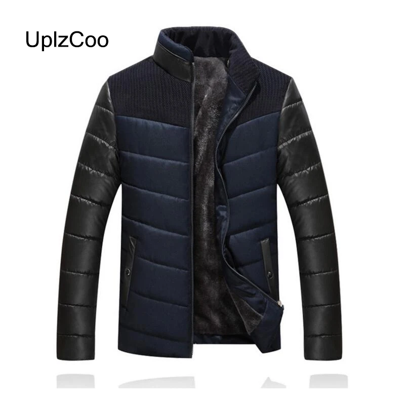 UplzCoo/ зимняя новая модная бархатная теплая куртка, подходящая к цвету, Хлопковая мужская Повседневная Обычная верхняя одежда, мужская парка 4XL FM160