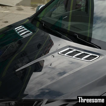 

SRXTZM ABS Chrome Front Hood Air Vent Outlet Sticker Trim Cover for Mercedes Benz GL GLE GLS ML Class X166 W166 Car Styling 2pcs