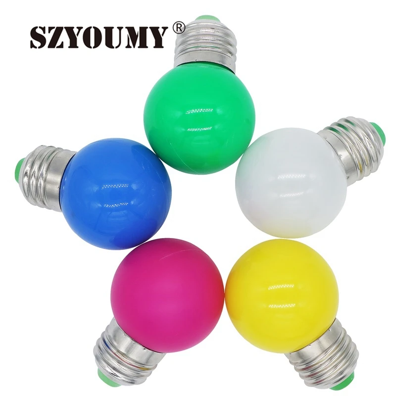 

SZYOUMY LED Lamp Colorful Bombillas E27 G45 220V Light SMD 2835 8 LEDS Lamparas Bulbs Colorful Bulb Flashlight