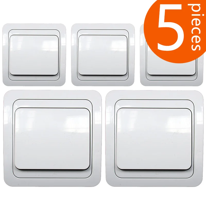 

5 Pieces The European standard high quality 1-Gang single controlled wall switch has CE authentication
