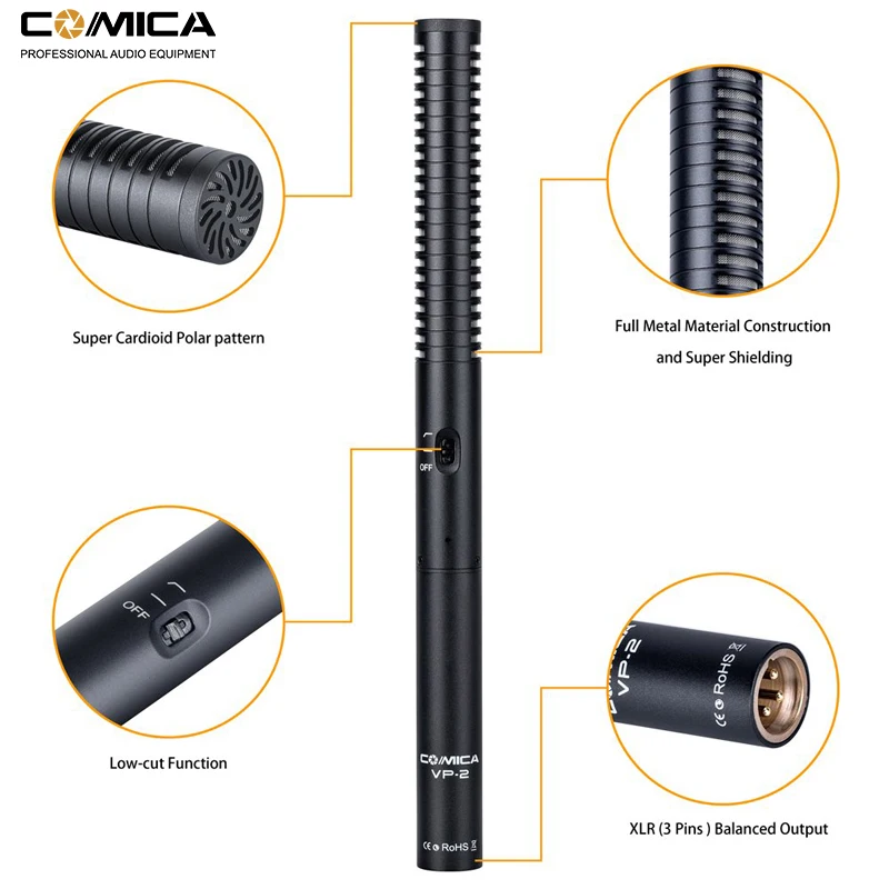 Comica CVM-VP2 Super-Cardioid Shotgun Microphone