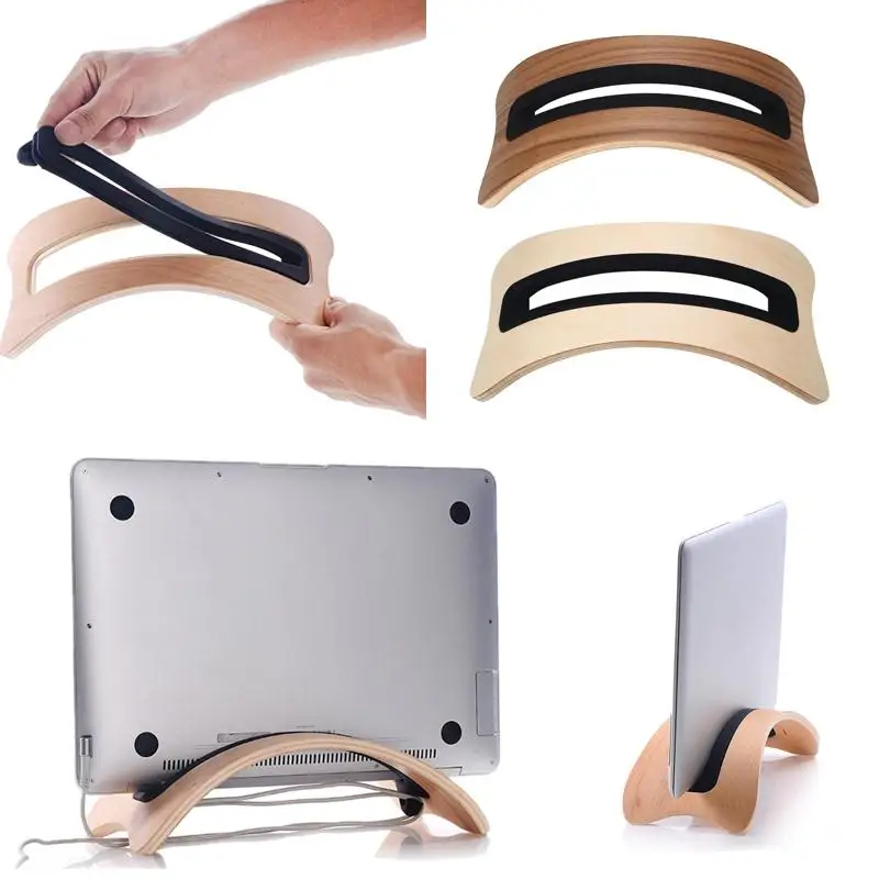 Gasky خشبية حامل حامل الخشب حوض قاعدة مكتب موقف دعم عرض الرف ل macbook air/برو دائم العالمي مكتب
