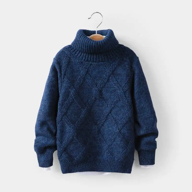 

2019 Autumn Winter Teenage Boys Turtleneck Sweaters Baby Boys Soft Cotton Thick Warm Clothes Children Knitted Loose Sweater F10