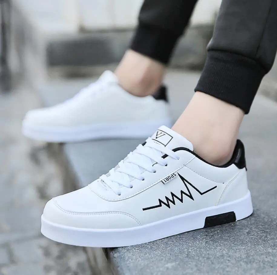 

zapatillas blancas hombre White Sneakers for Men Vulcanized Shoes Simple Round Toe Shoes Mens Daily Footwear Male Walkerpeak
