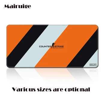 

Mairuige brand Custom Oversize Yellow White CSGO Game LOGO Mouse Pad, Lock Edge Computer Keyboard Table Mat for Home Office Gift