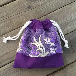 YILE 1 шт. Фиолетовый хлопок белье Drawstring сумка подарок вечерние мешок вышивка мешок кружевная бейка YL812f