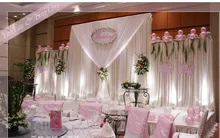 White Wedding Backdrops Curtain with Three Detachable Swag Party Decoration Background Curtain