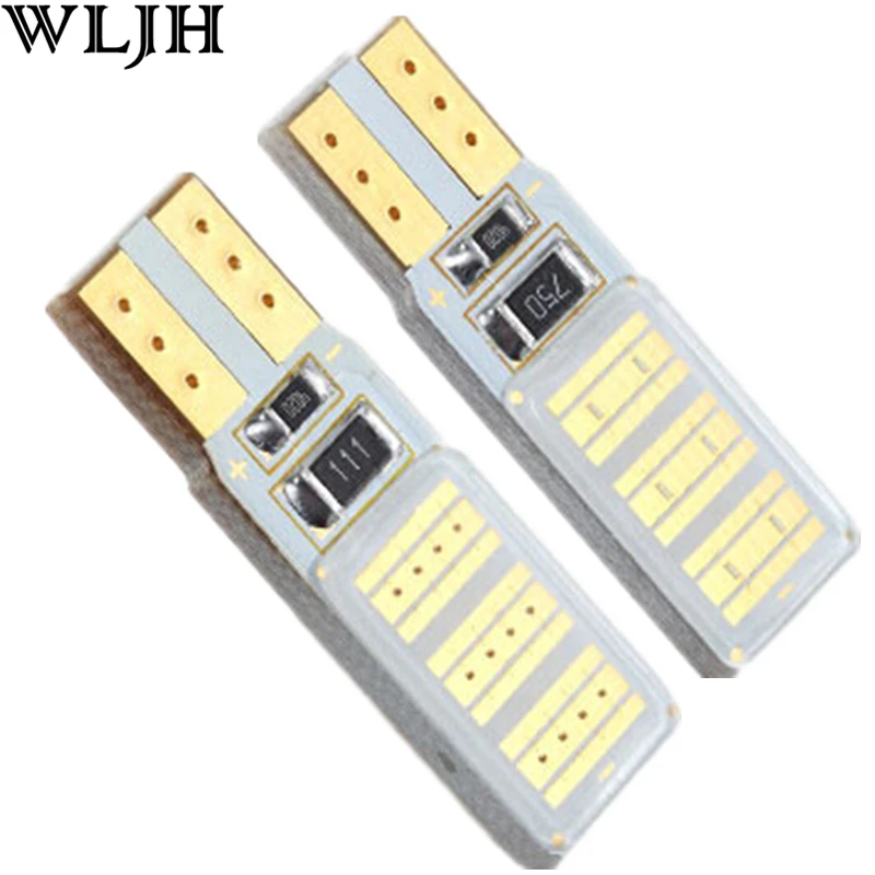

WLJH 1x COB Led Bulb No OBC Error T10 W5W Leds Auto Parking Interior License Plate Lamp Sidemarker Bulbs Canbus Car Led Light