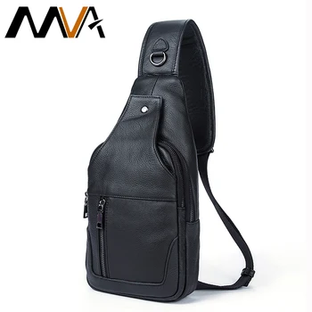 

MVA Genuine Leather Men Bag Men Messenger Bags Small Waist Pack Leather Shoulder Crossbody Bag Belt Waist Bags Fanny Pack