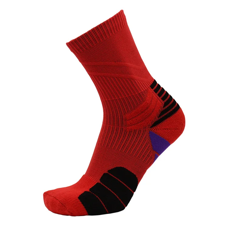 Brothock баскетбольные Носки мужские спортивные носки сухой пот oiutdoor воздухопроницаемые чулки носки для бега толще можно настроить - Цвет: Red