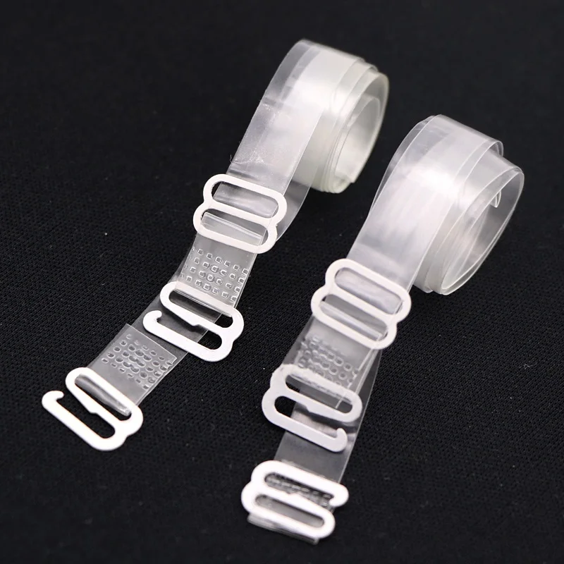 3pair Ladies Female Transparent Clear Adjustable Invisible Bra Strap Belt Elastic 1cm Wide