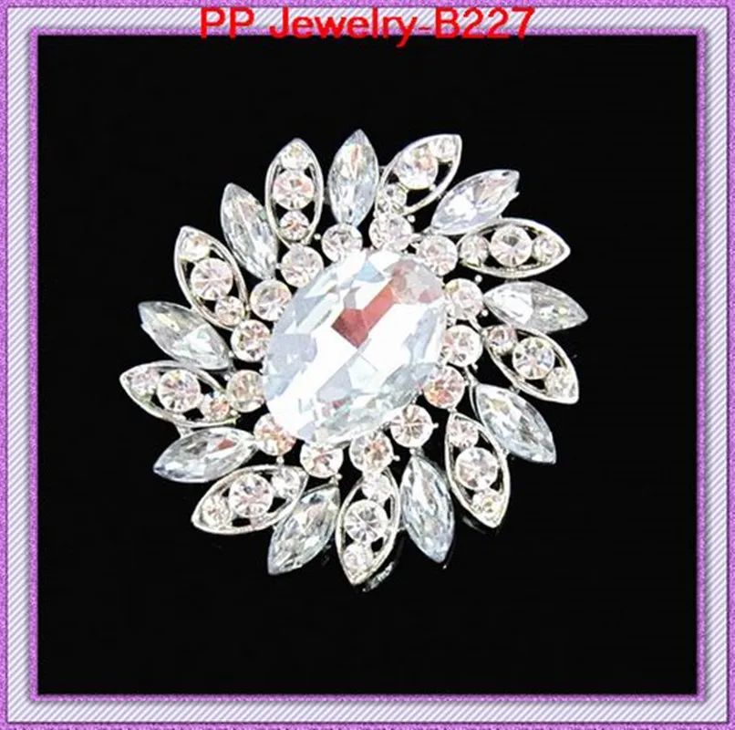 High Quality (12pcs/lot)Silver Color Large Crystal Rhinestone Luxury