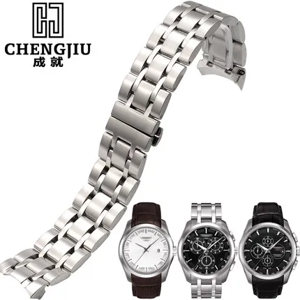 Изогнутые ремешок для Tissot 1853 Кутюрье T035 T035627A часы браслет метал ремень мужской