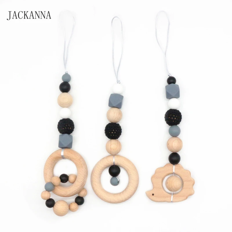 silicone and wood teether