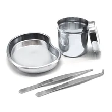 Татуировка дезинфекция 4 шт./компл. изгиб, силиконового герметика хлопковая майка без рукавов Пинцет Комплект Нержавеющая сталь медицинская для Перманентный макияж, боди-арт