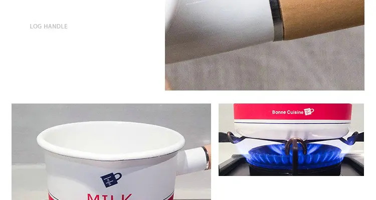 Креативная Милая Кастрюля эмалированная кастрюля для молока 1.5л высокая термостойкость маленькие кастрюли для супа общего использования для газовой и индукционной плиты