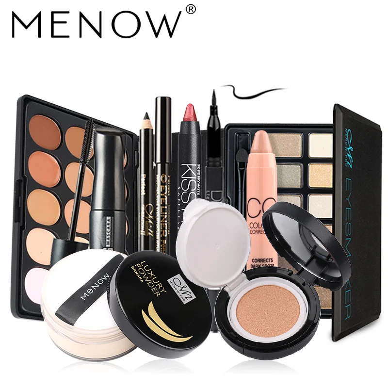 MENOW Brand Makeup set 15 Color Concealer &ampamp 12Color Eye shadow &ampampBanana Powder &ampampCream&ampampMascara kit &ampampEyeliner |