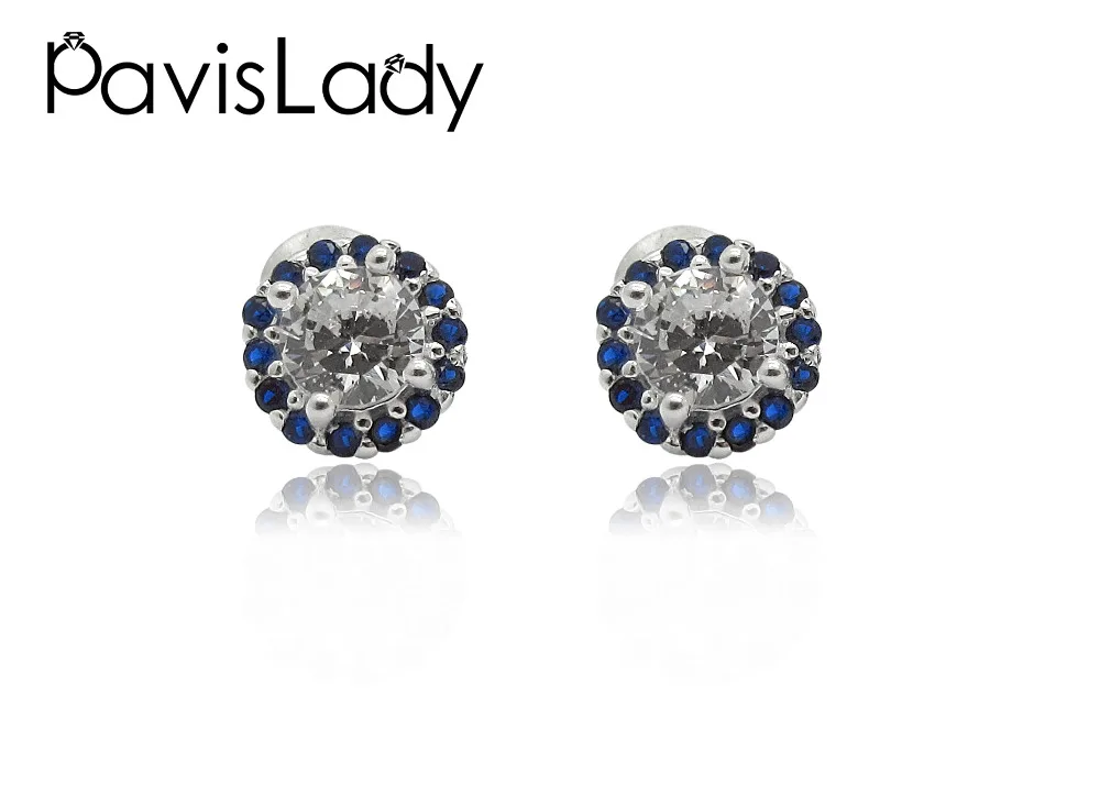 

Pavislady Real 925 Sterling Silver Round Stud Earrings Fine Jewelry in Perfect Quality for Women Gift In Trendy