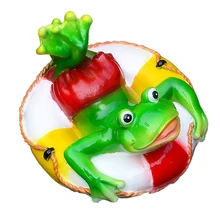 Милая Смола плавающий на пруду статуя лягушки воды скульптура лягушки открытый сад пруд декоративные-плавать кольцо лягушка